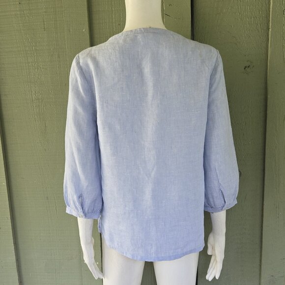 JOIE Pale Blue Linen Tunic Top Small S - Picture 3 of 4